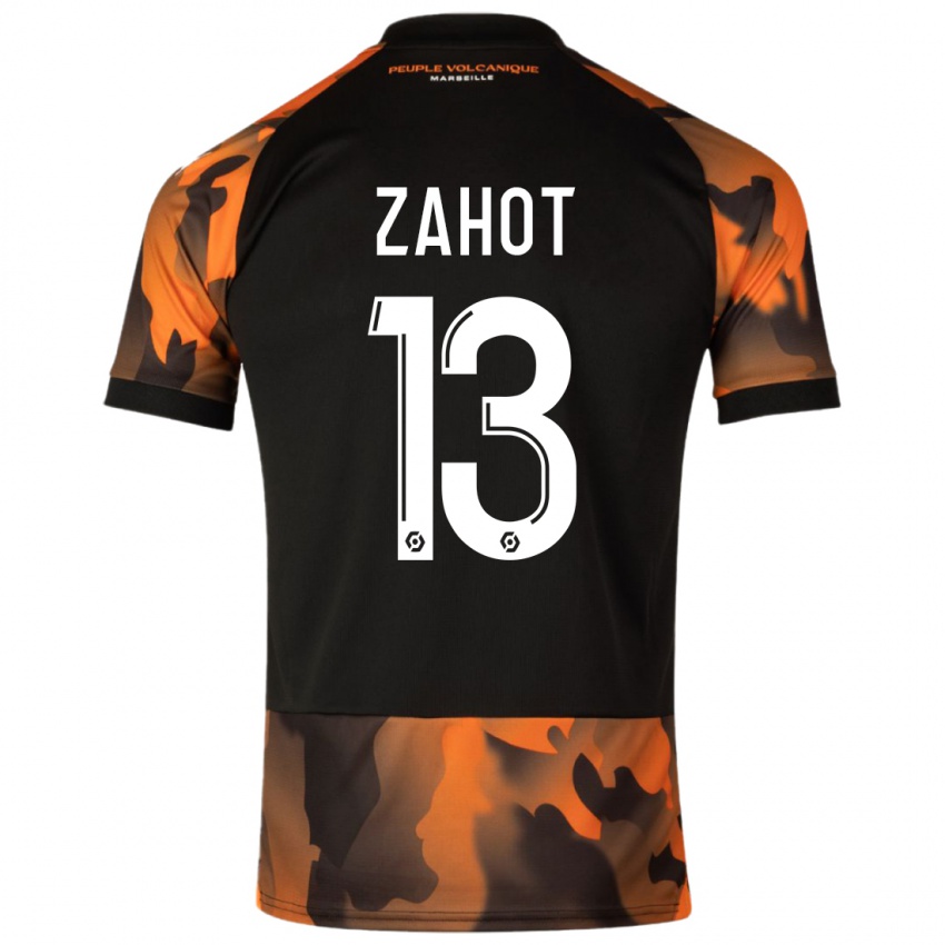 Kinderen Sarah Zahot #13 Zwart Oranje Thuisshirt Derde Tenue 2023/24 T-Shirt België
