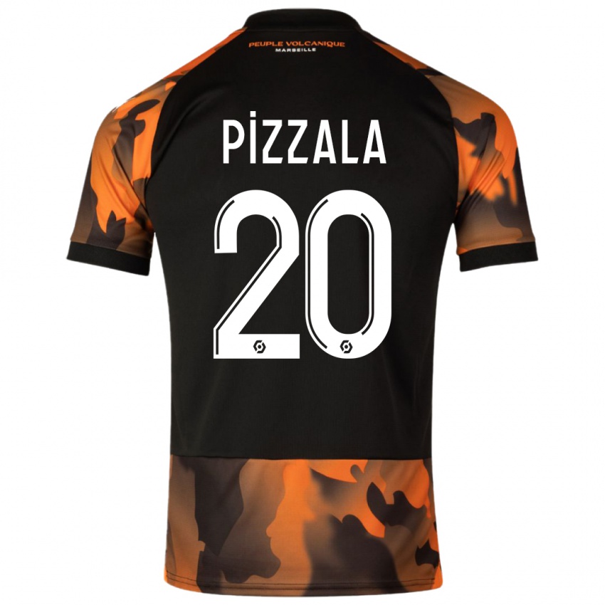 Kinderen Caroline Pizzala #20 Zwart Oranje Thuisshirt Derde Tenue 2023/24 T-Shirt België