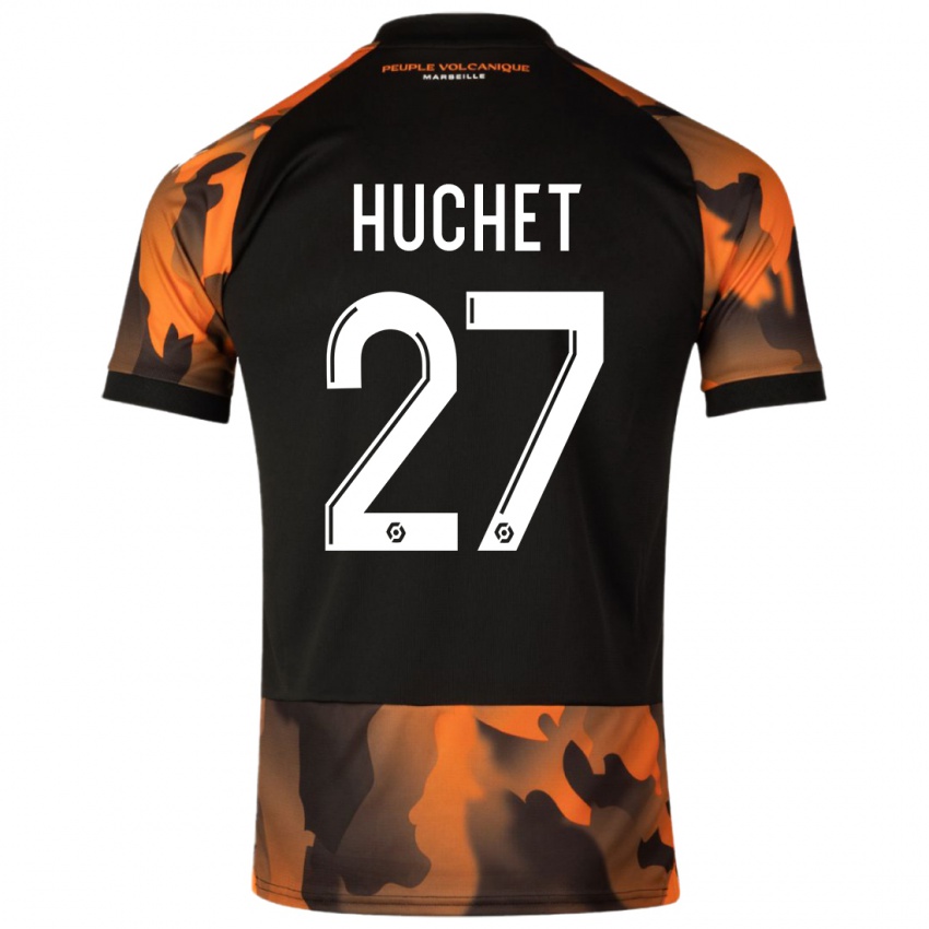 Kinderen Sarah Huchet #27 Zwart Oranje Thuisshirt Derde Tenue 2023/24 T-Shirt België
