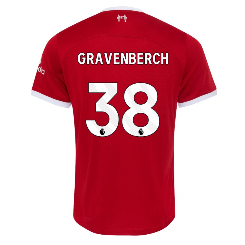 Herren Ryan Gravenberch #38 Rot Heimtrikot Trikot 2023/24 T-Shirt Belgien