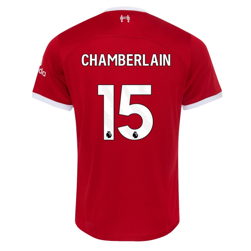 Homme Maillot Alex Oxlade Chamberlain #15 Rouge Tenues Domicile 2023/24 T-Shirt Belgique