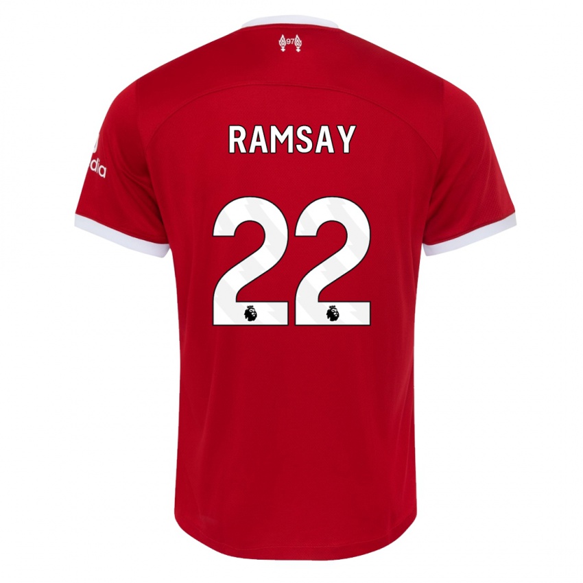 Herren Calvin Ramsay #22 Rot Heimtrikot Trikot 2023/24 T-Shirt Belgien