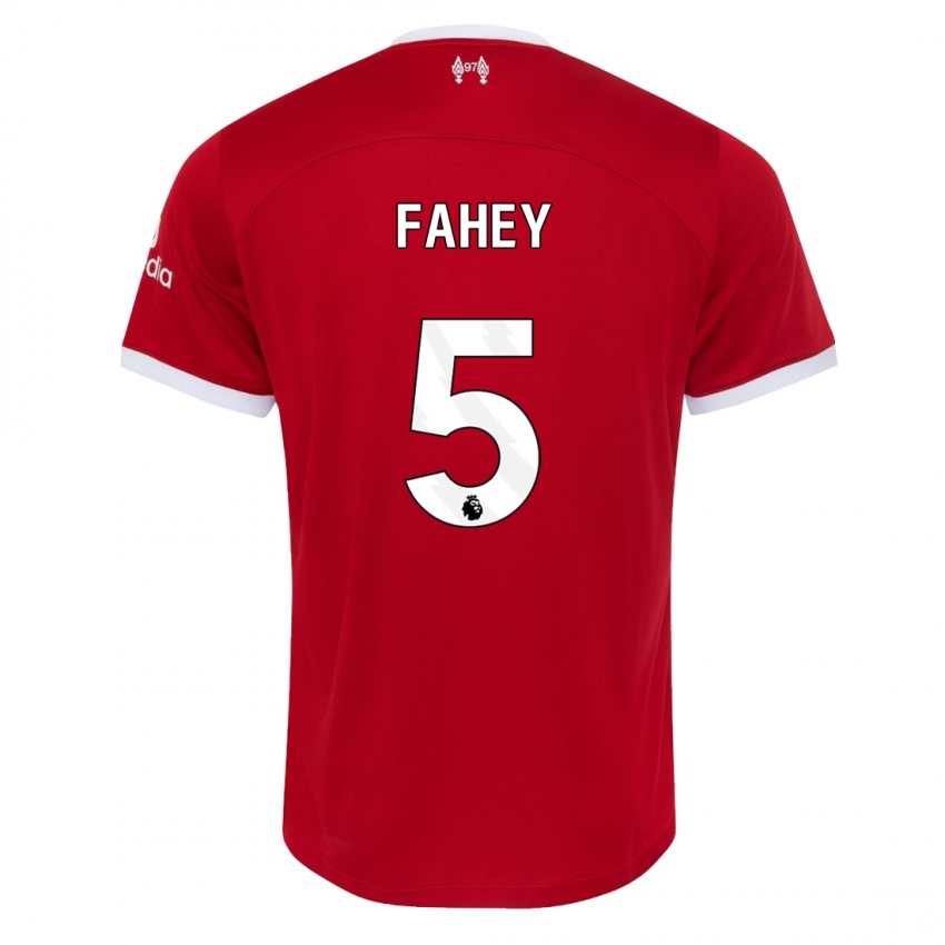 Homme Maillot Niamh Fahey #5 Rouge Tenues Domicile 2023/24 T-Shirt Belgique