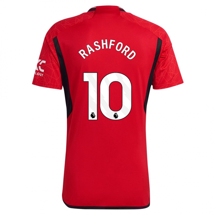 Herren Marcus Rashford #10 Rot Heimtrikot Trikot 2023/24 T-Shirt Belgien