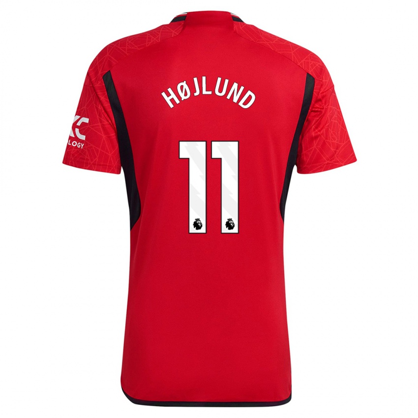 Herren Rasmus Højlund #11 Rot Heimtrikot Trikot 2023/24 T-Shirt Belgien