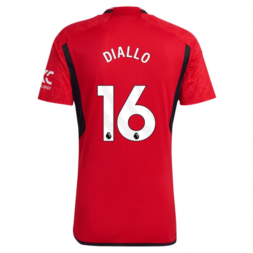 Herren Amad Diallo #16 Rot Heimtrikot Trikot 2023/24 T-Shirt Belgien