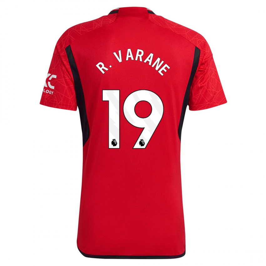 Herren Raphael Varane #19 Rot Heimtrikot Trikot 2023/24 T-Shirt Belgien