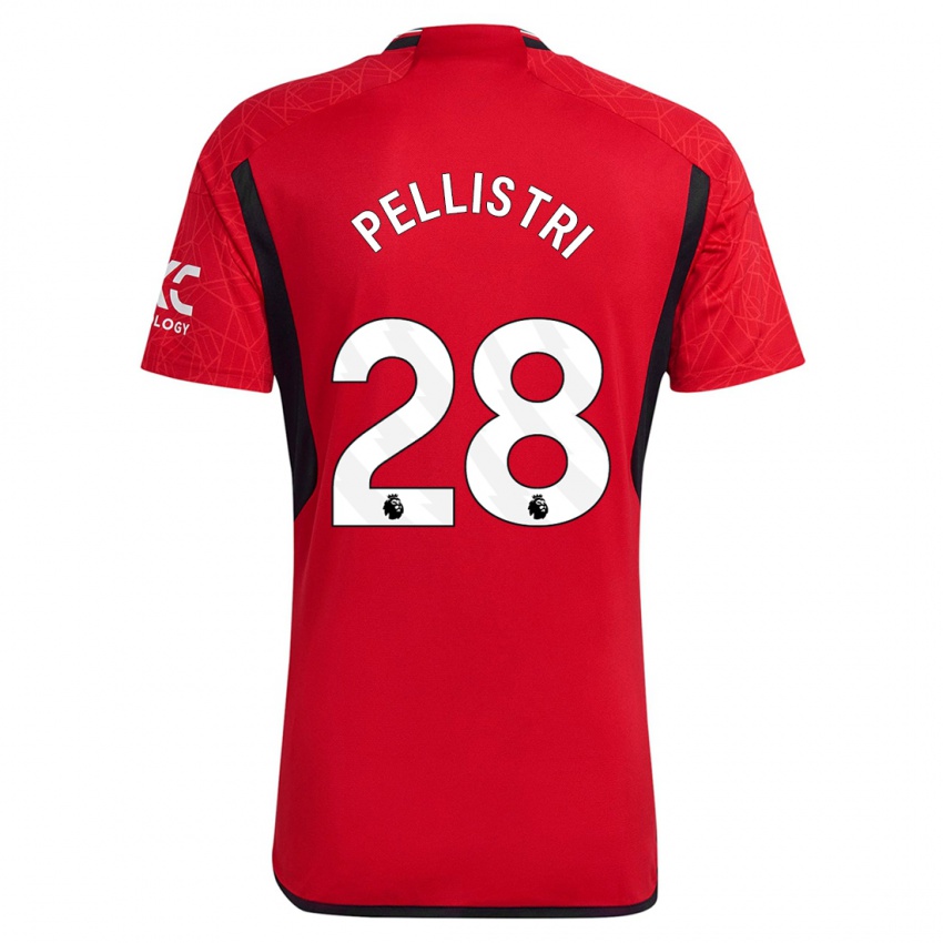 Herren Facundo Pellistri #28 Rot Heimtrikot Trikot 2023/24 T-Shirt Belgien