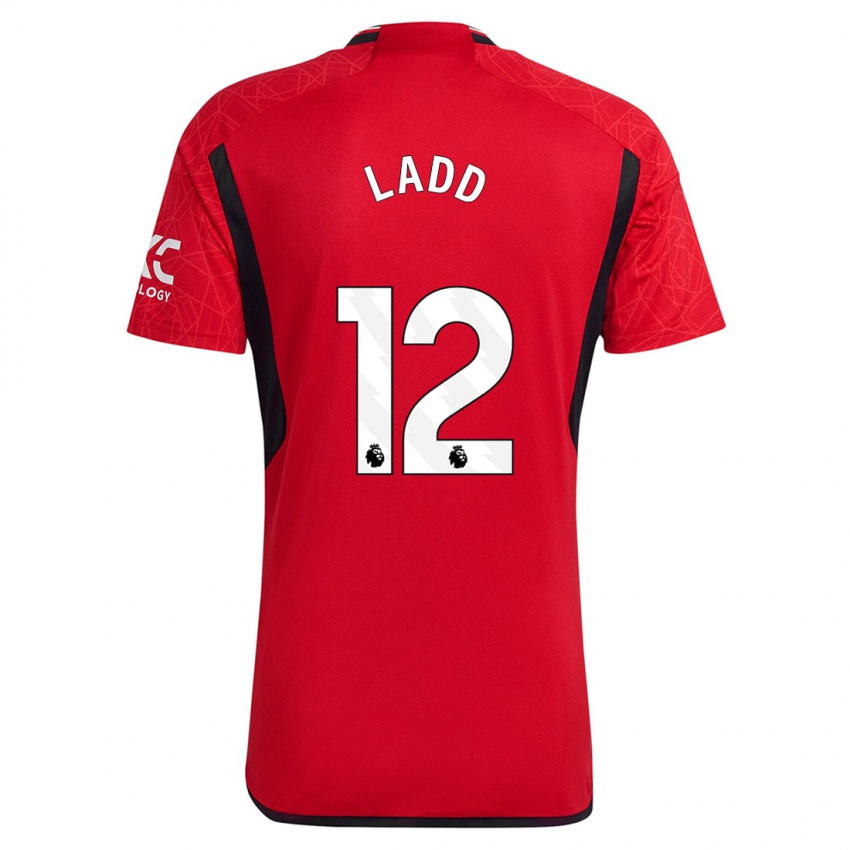 Herren Hayley Ladd #12 Rot Heimtrikot Trikot 2023/24 T-Shirt Belgien