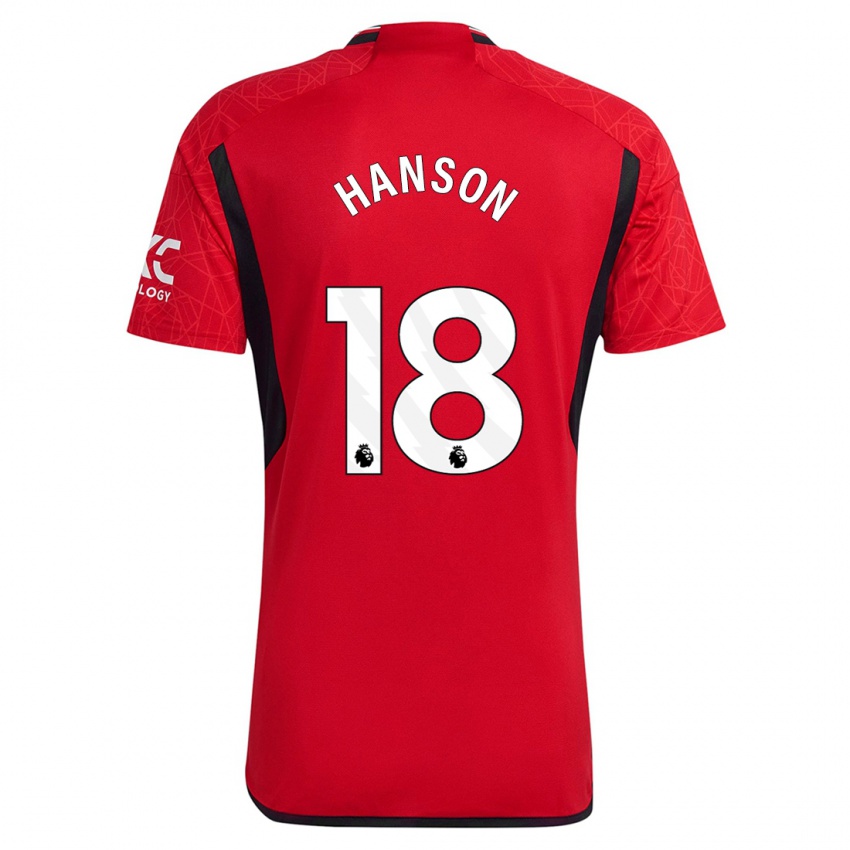 Herren Kirsty Hanson #18 Rot Heimtrikot Trikot 2023/24 T-Shirt Belgien