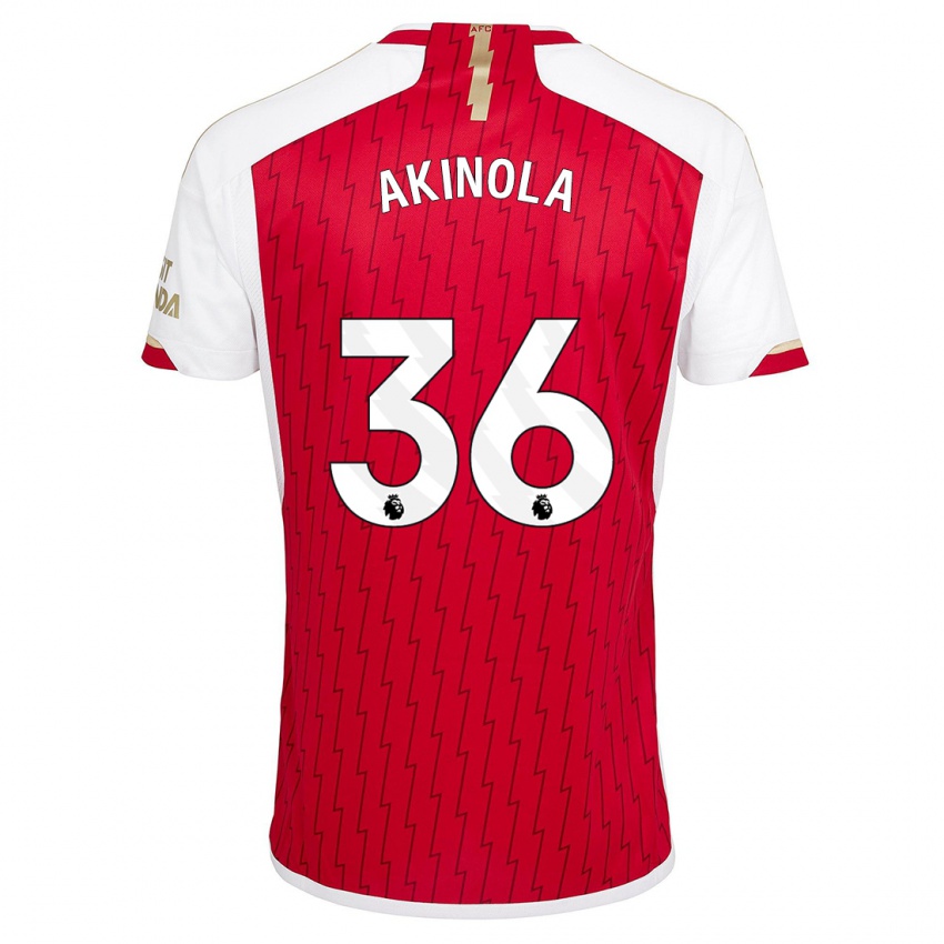 Heren Tim Akinola #36 Rood Thuisshirt Thuistenue 2023/24 T-Shirt België