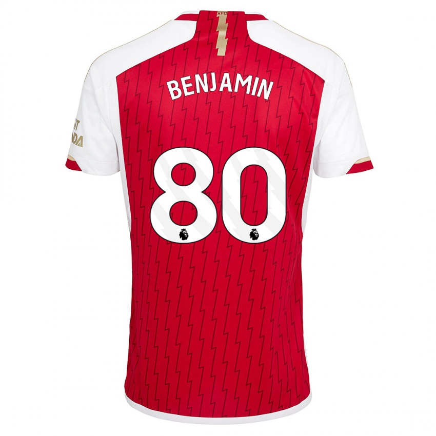 Herren Omari Benjamin #80 Rot Heimtrikot Trikot 2023/24 T-Shirt Belgien