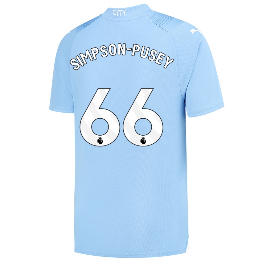 Heren Jahmai Simpson-Pusey #66 Lichtblauw Thuisshirt Thuistenue 2023/24 T-Shirt België