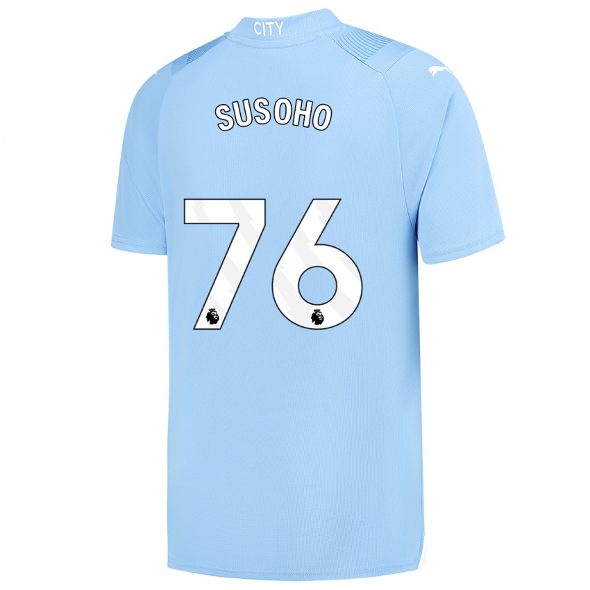 Heren Mahamadou Susoho #76 Lichtblauw Thuisshirt Thuistenue 2023/24 T-Shirt België