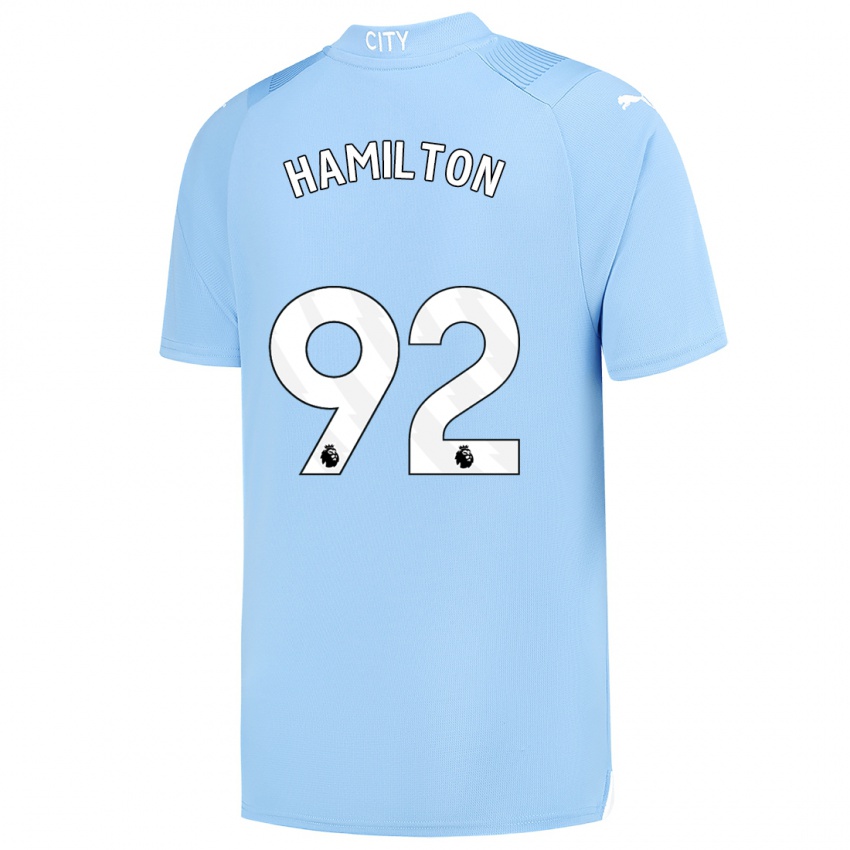 Herren Micah Hamilton #92 Hellblau Heimtrikot Trikot 2023/24 T-Shirt Belgien