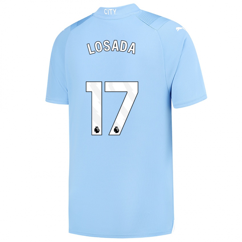 Heren Vicky Losada #17 Lichtblauw Thuisshirt Thuistenue 2023/24 T-Shirt België