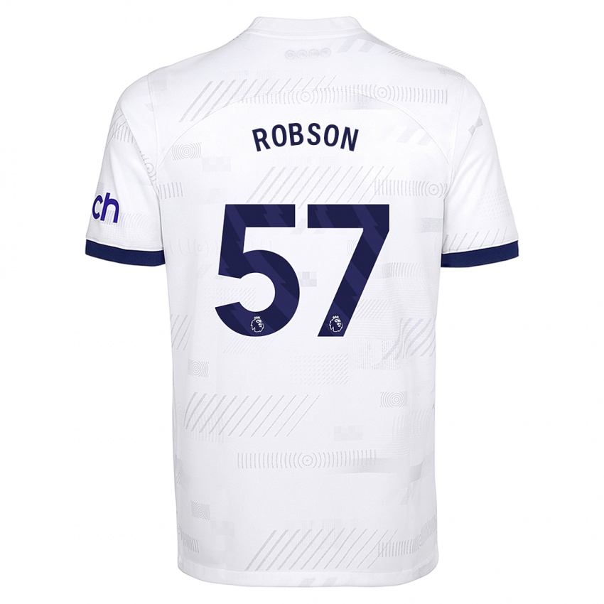 Homme Maillot Max Robson #57 Blanc Tenues Domicile 2023/24 T-Shirt Belgique