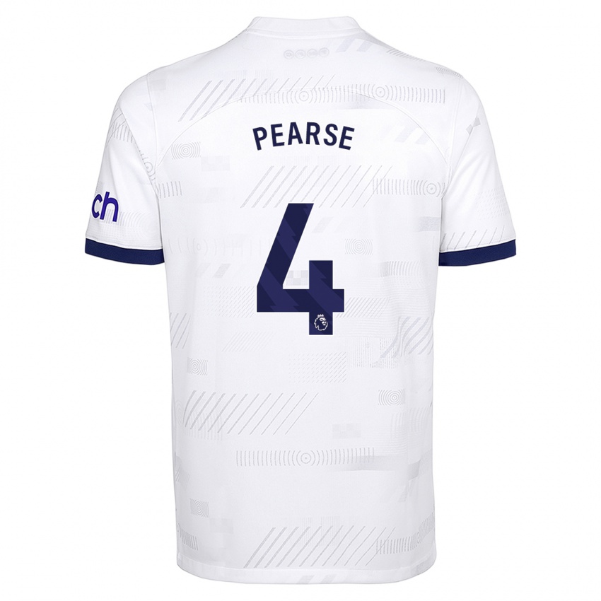 Homme Maillot Gracie Pearse #4 Blanc Tenues Domicile 2023/24 T-Shirt Belgique