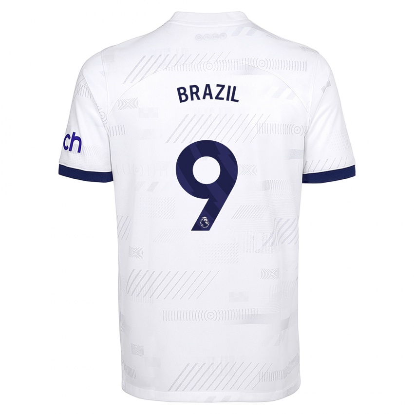 Homme Maillot Ellie Brazil #9 Blanc Tenues Domicile 2023/24 T-Shirt Belgique