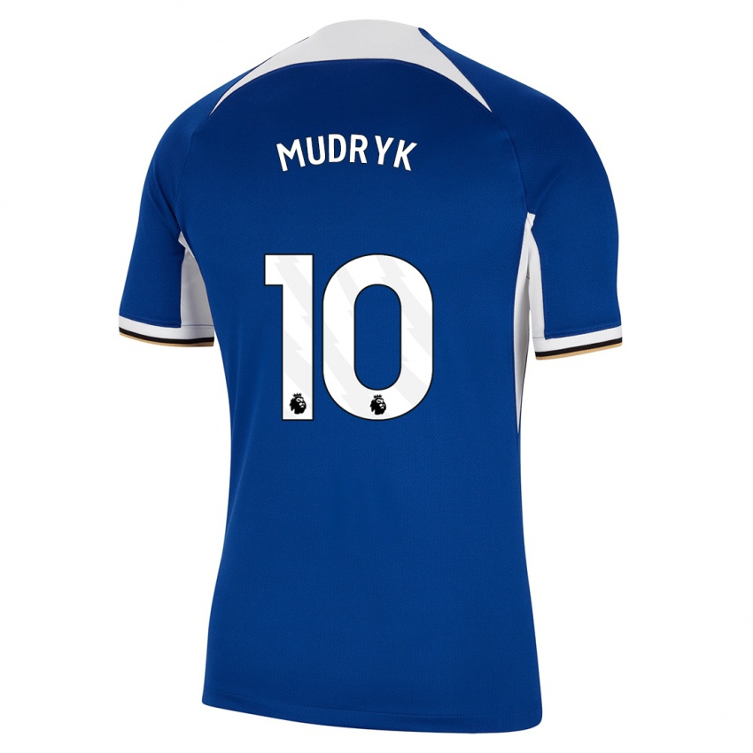 Heren Mykhaylo Mudryk #10 Blauw Thuisshirt Thuistenue 2023/24 T-Shirt België