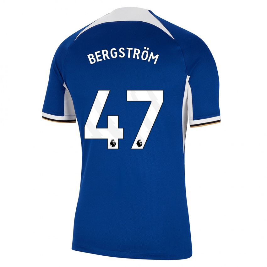 Herren Lucas Bergström #47 Blau Heimtrikot Trikot 2023/24 T-Shirt Belgien