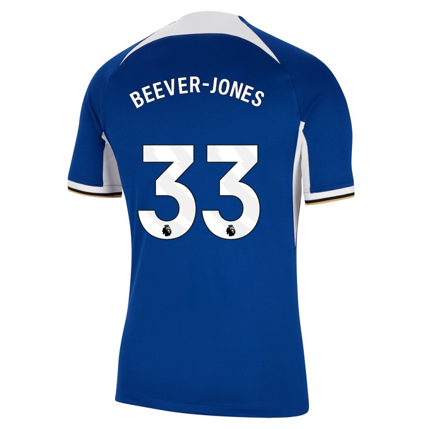 Homme Maillot Aggie Beever-Jones #33 Bleu Tenues Domicile 2023/24 T-Shirt Belgique