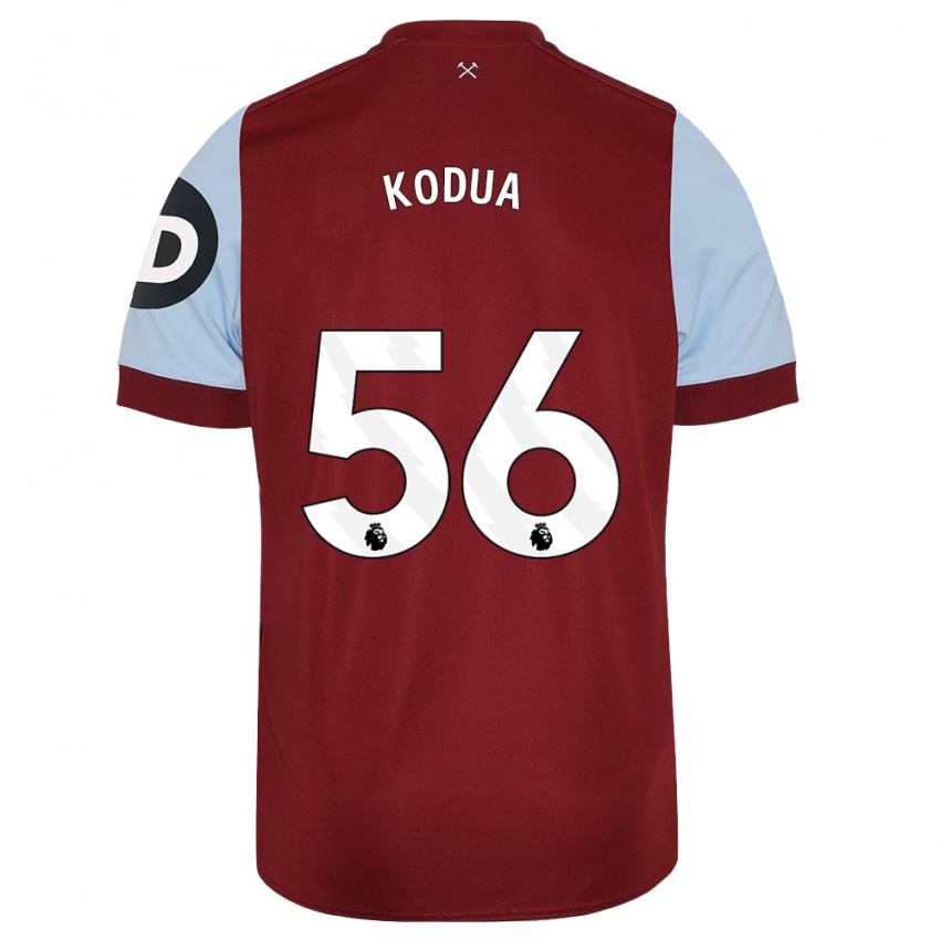 Homme Maillot Gideon Kodua #56 Bordeaux Tenues Domicile 2023/24 T-Shirt Belgique