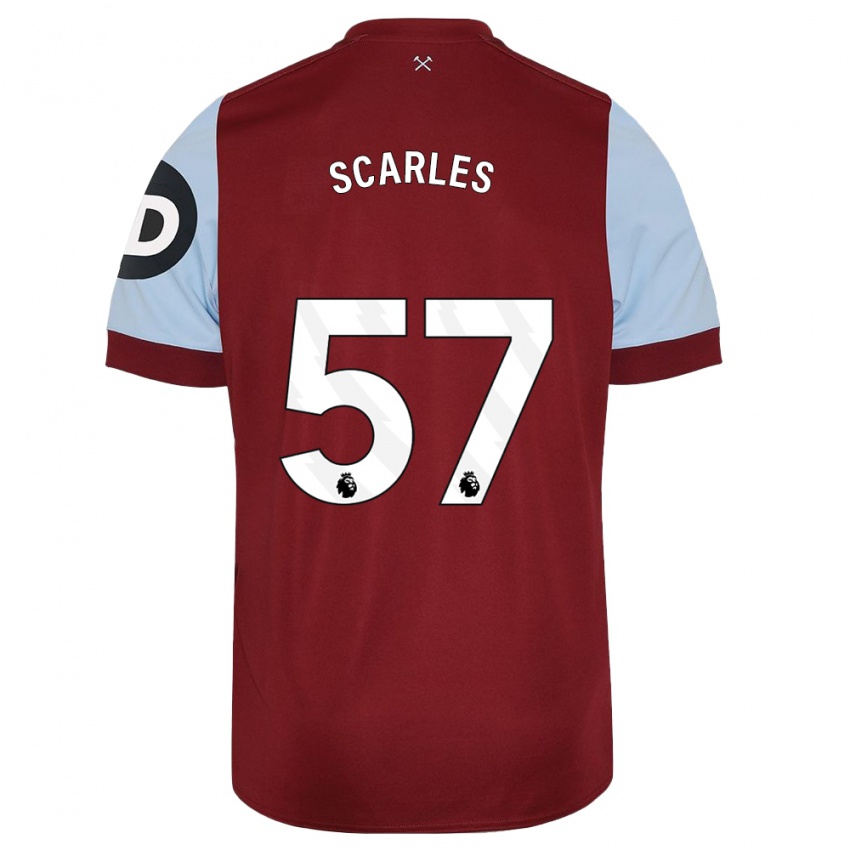 Homme Maillot Oliver Scarles #57 Bordeaux Tenues Domicile 2023/24 T-Shirt Belgique