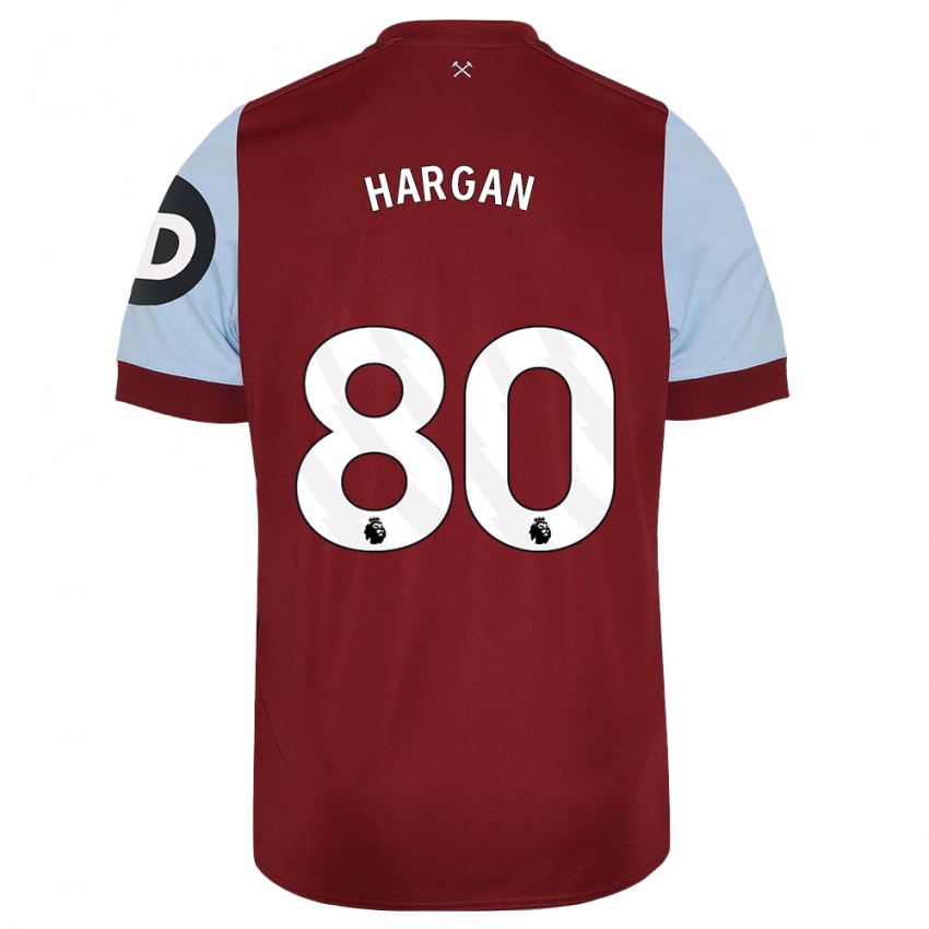 Herren Riley Hargan #80 Kastanienbraun Heimtrikot Trikot 2023/24 T-Shirt Belgien