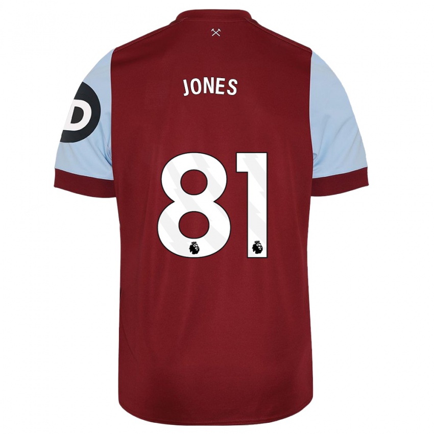 Homme Maillot Liam Jones #81 Bordeaux Tenues Domicile 2023/24 T-Shirt Belgique