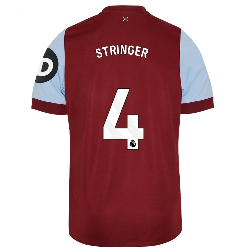 Heren Abbey Leigh Stringer #4 Kastanjebruin Thuisshirt Thuistenue 2023/24 T-Shirt België