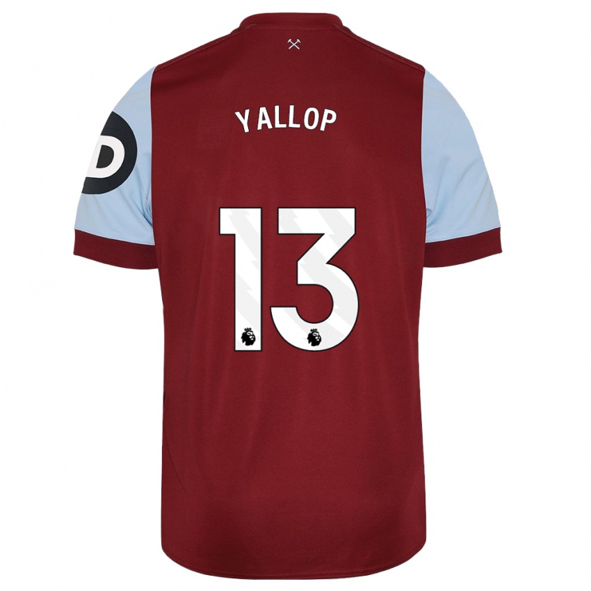 Homme Maillot Tameka Yallop #13 Bordeaux Tenues Domicile 2023/24 T-Shirt Belgique