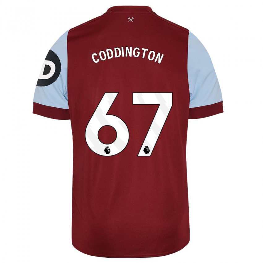 Homme Maillot Remy Coddington #67 Bordeaux Tenues Domicile 2023/24 T-Shirt Belgique