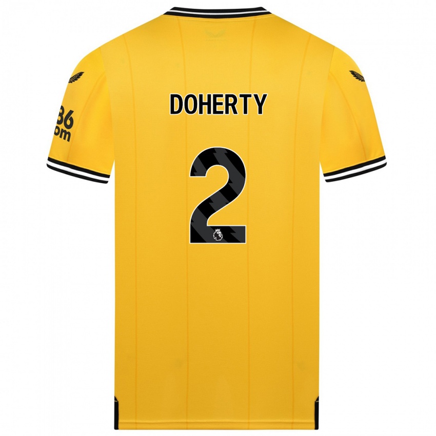 Herren Matt Doherty #2 Gelb Heimtrikot Trikot 2023/24 T-Shirt Belgien
