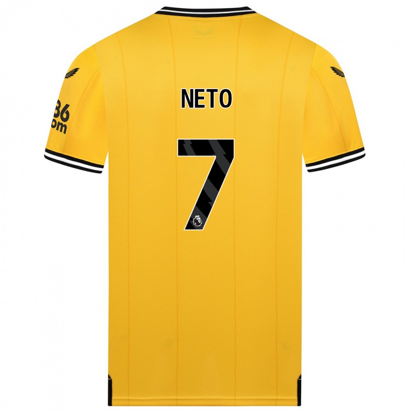 Herren Pedro Neto #7 Gelb Heimtrikot Trikot 2023/24 T-Shirt Belgien