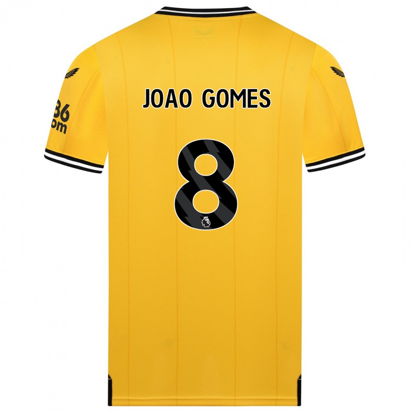 Herren Joao Gomes #8 Gelb Heimtrikot Trikot 2023/24 T-Shirt Belgien