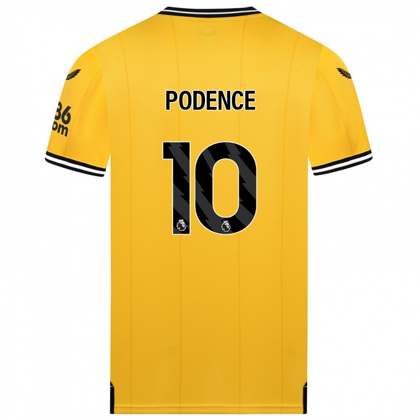 Herren Daniel Podence #10 Gelb Heimtrikot Trikot 2023/24 T-Shirt Belgien
