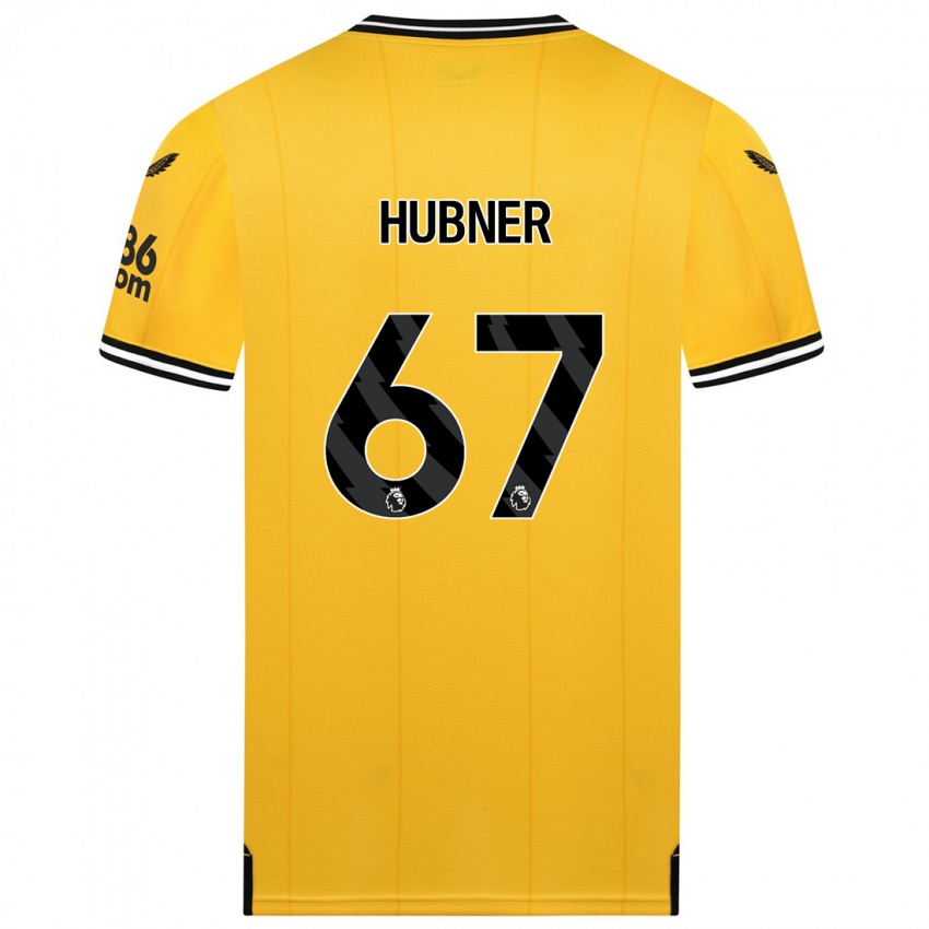 Heren Justin Hubner #67 Geel Thuisshirt Thuistenue 2023/24 T-Shirt België