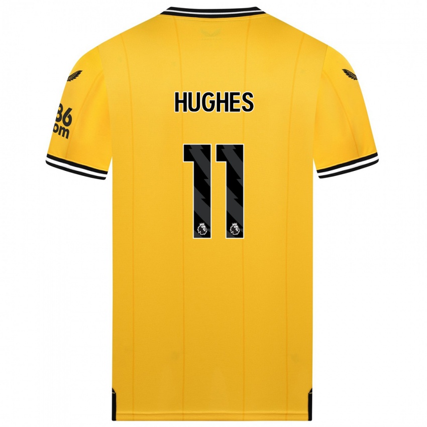Heren Amber Hughes #11 Geel Thuisshirt Thuistenue 2023/24 T-Shirt België