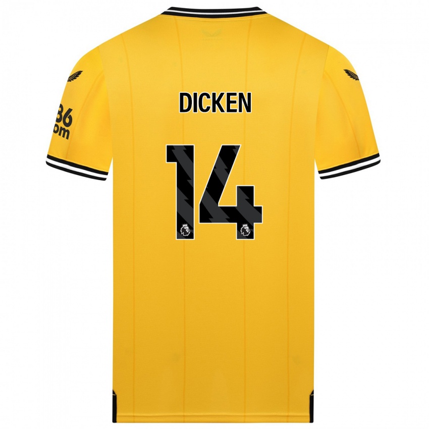 Heren Amy Dicken #14 Geel Thuisshirt Thuistenue 2023/24 T-Shirt België