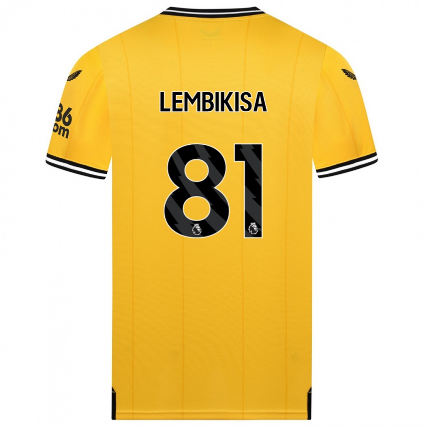 Herren Dexter Lembikisa #81 Gelb Heimtrikot Trikot 2023/24 T-Shirt Belgien