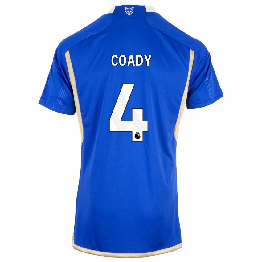Herren Conor Coady #4 Königsblau Heimtrikot Trikot 2023/24 T-Shirt Belgien