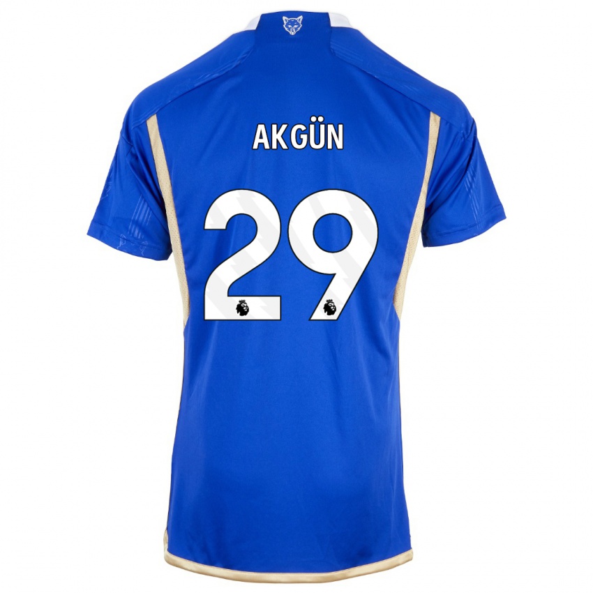 Homme Maillot Yunus Akgün #29 Bleu Royal Tenues Domicile 2023/24 T-Shirt Belgique