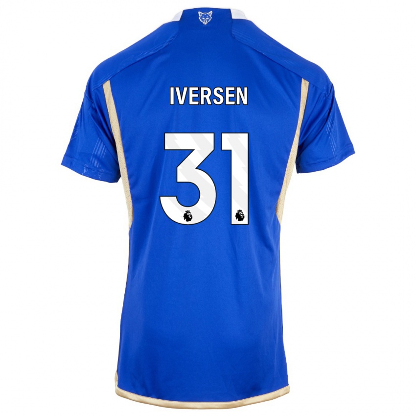 Herren Daniel Iversen #31 Königsblau Heimtrikot Trikot 2023/24 T-Shirt Belgien