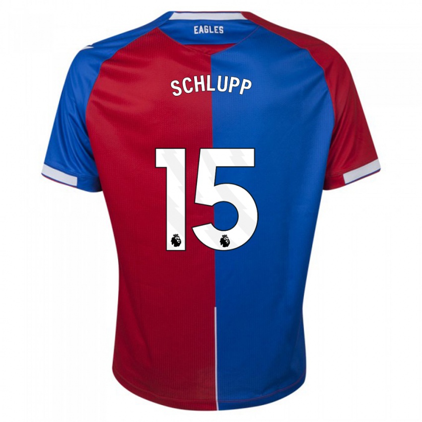 Herren Jeffrey Schlupp #15 Rot Blau Heimtrikot Trikot 2023/24 T-Shirt Belgien