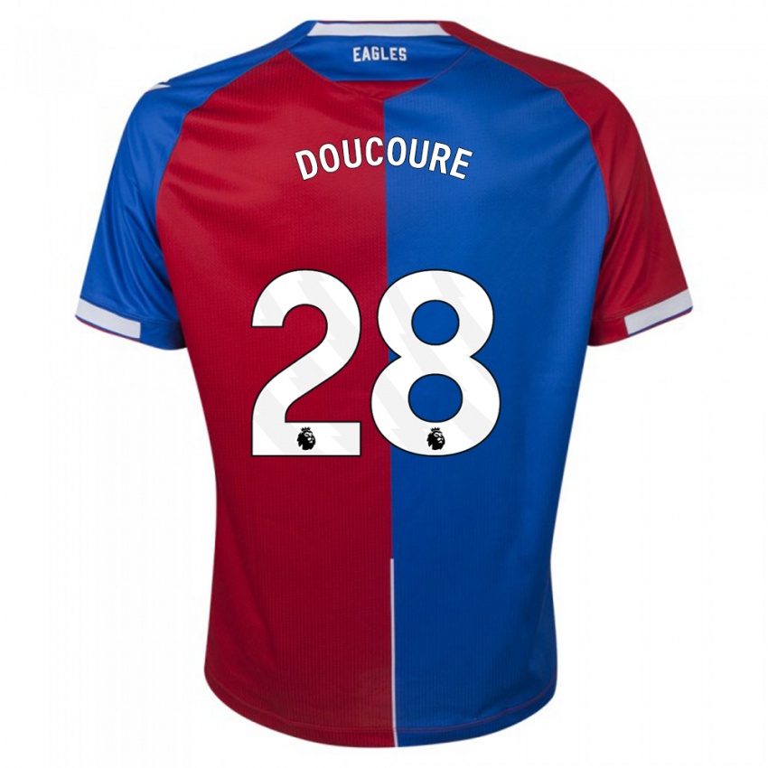 Homme Maillot Cheick Doucoure #28 Rouge Bleu Tenues Domicile 2023/24 T-Shirt Belgique