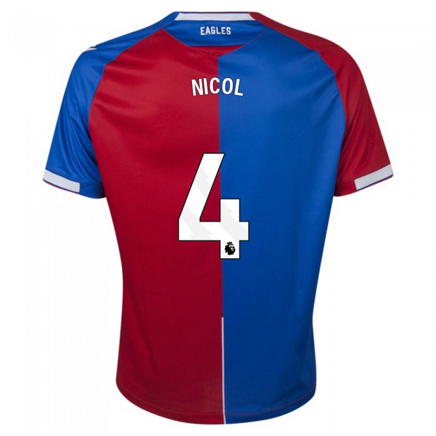 Herren Leigh Nicol #4 Rot Blau Heimtrikot Trikot 2023/24 T-Shirt Belgien