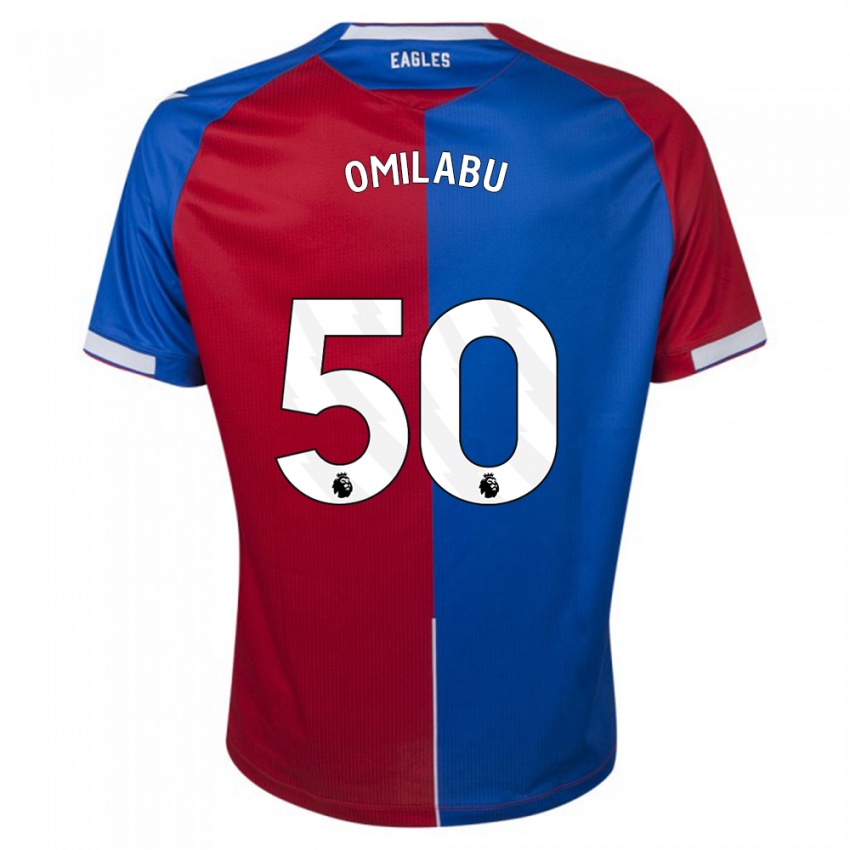 Herren David Omilabu #50 Rot Blau Heimtrikot Trikot 2023/24 T-Shirt Belgien
