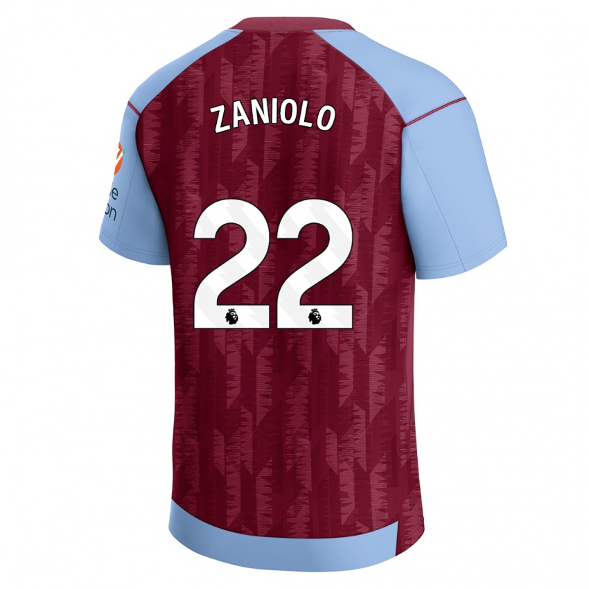 Homme Maillot Nicolo Zaniolo #22 Bleu Bordeaux Tenues Domicile 2023/24 T-Shirt Belgique