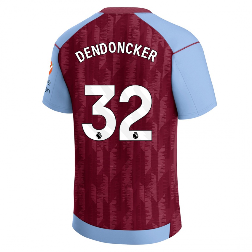 Herren Leander Dendoncker #32 Weinrotblau Heimtrikot Trikot 2023/24 T-Shirt Belgien